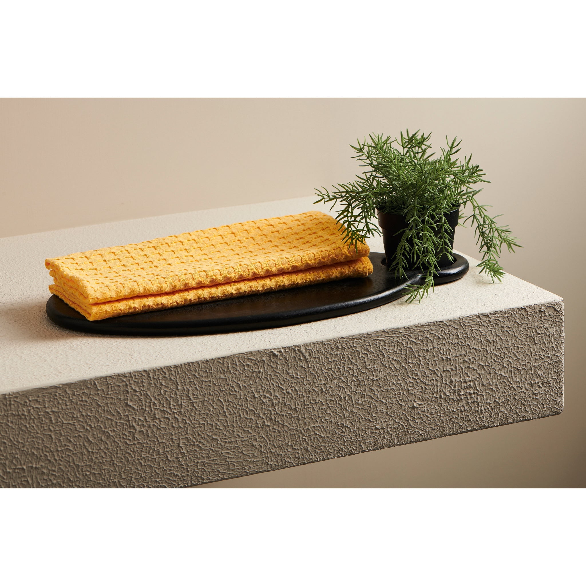 Crayon Solid Textured Waffle Bath Towel -sunflowr