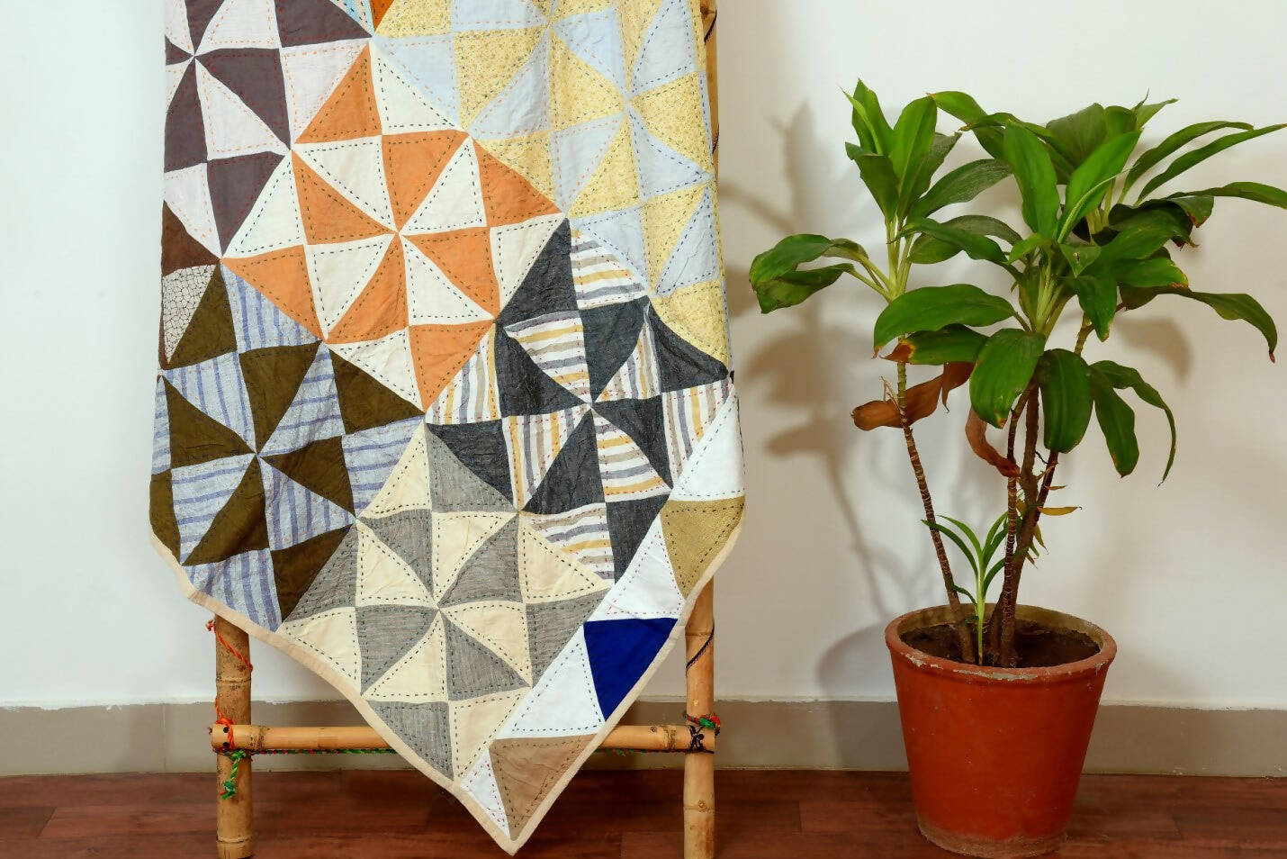 Linen Kantha Quilt 90x108 inch/ King size quilt /Patchwork quilt/Linen ethnic quilt/Linen throw Gudri ,Rally, Bedspread ,Blanket ,Coverlet