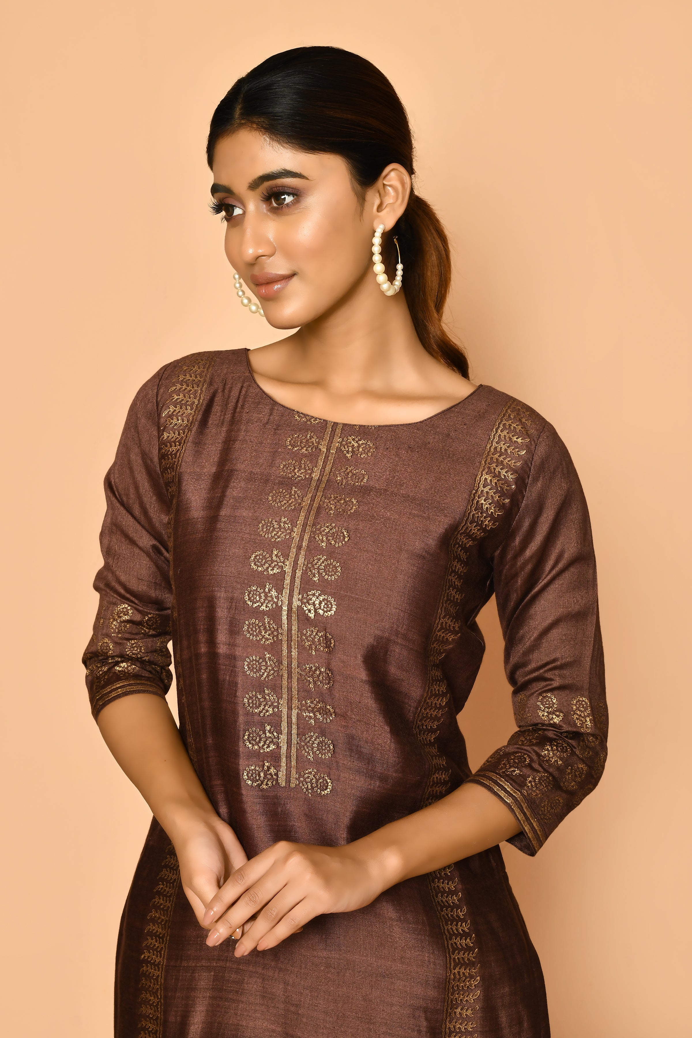 Jasper Handloom cotton silk kurta for women