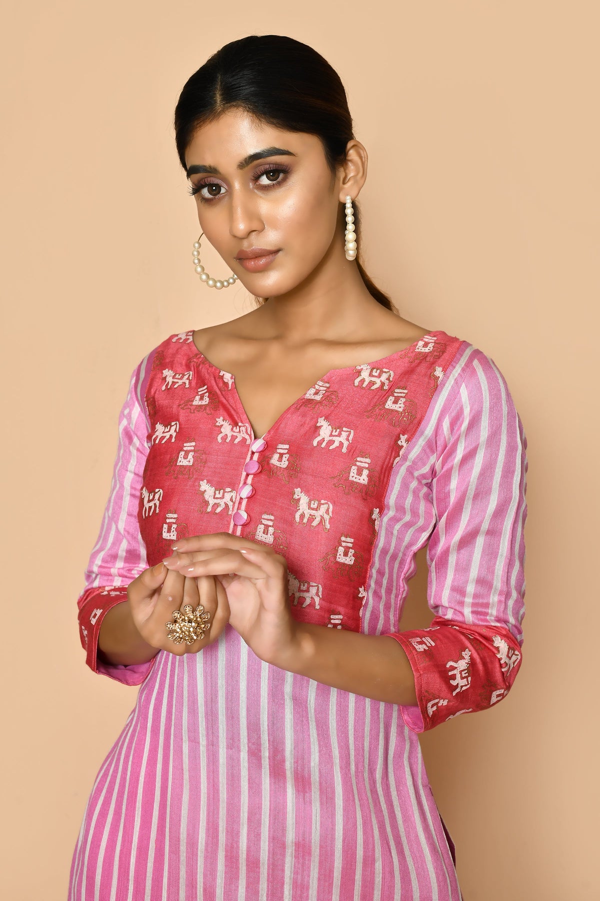 Opal handloom cotton silk kurta set for women