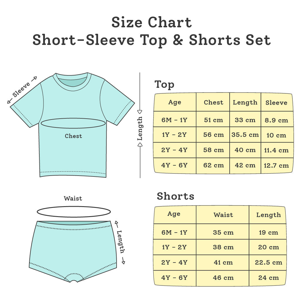 Short Sleeve Top & Shorts Set - 3 pack - Tie-Dye Blues - Furry love - Lego Pop