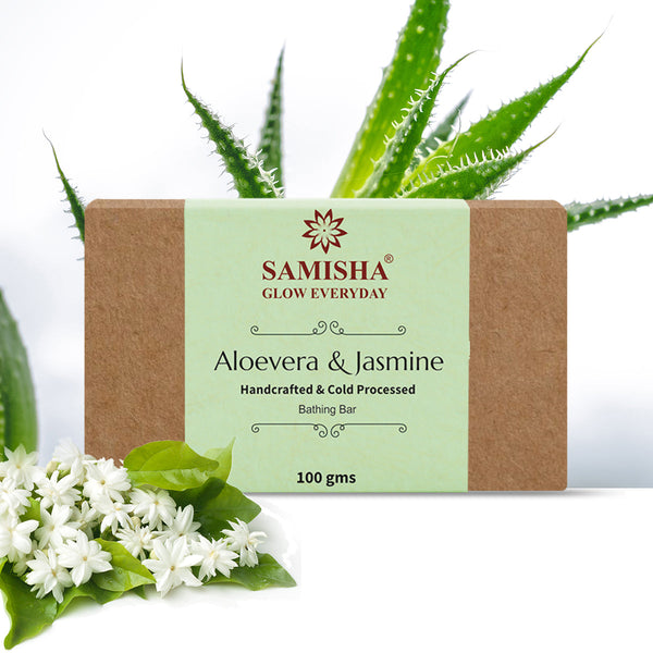 Organic Aloevera & Jasmine Anti-Blemish Bath Bar - 100gm
