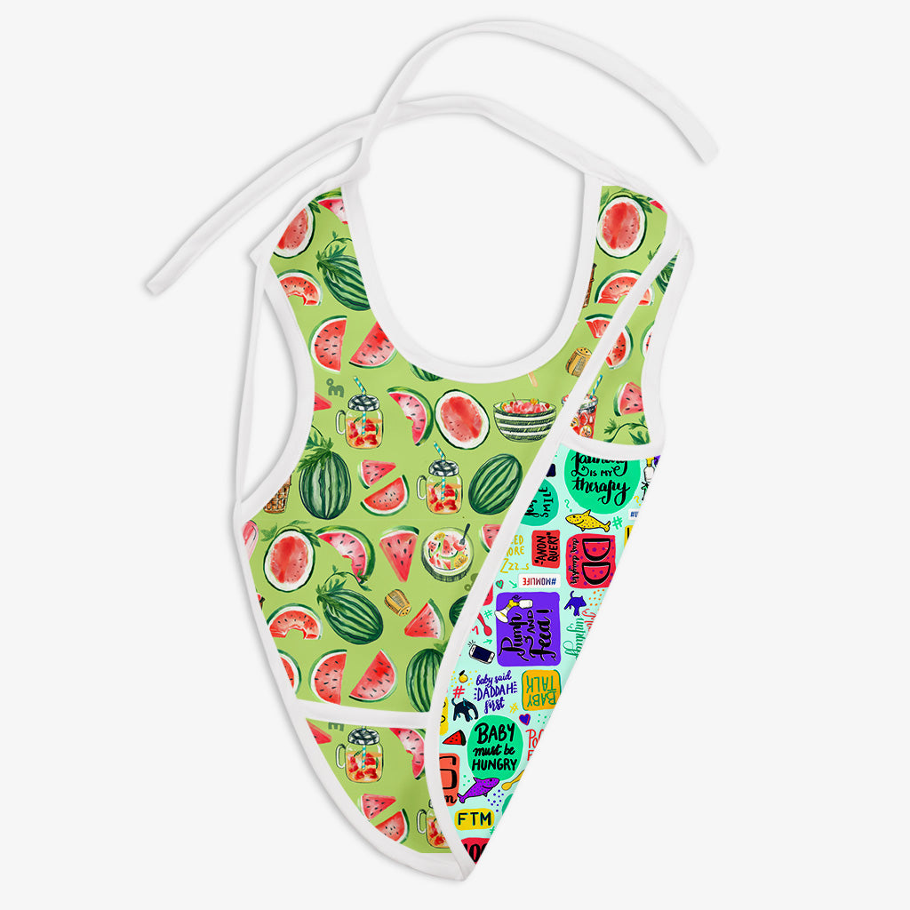 Waterproof Cloth Bib - Melon Splash and Mommy Talk 