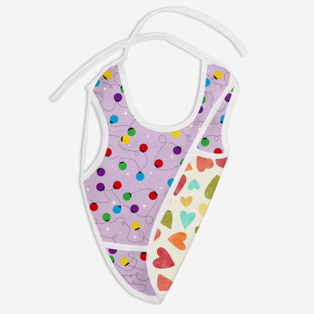 Waterproof Cloth Bib - Fairy Lights and Baby Hearts 
