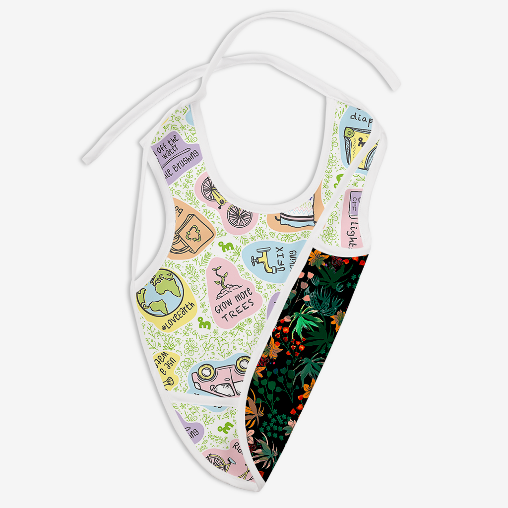 Pack of 6 Reversible Waterproof Cloth Bibs