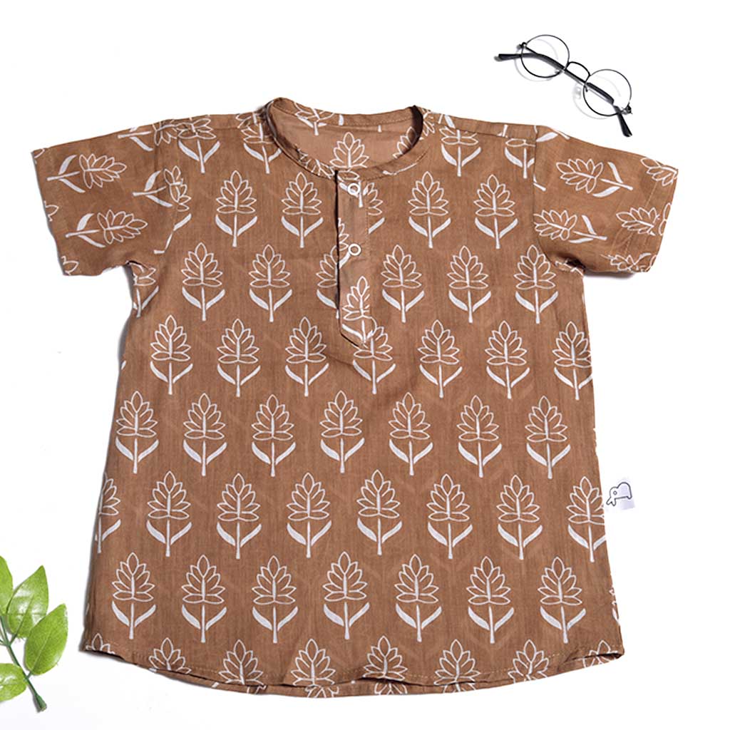 Short Sleeve Kurta - Blissful Brown