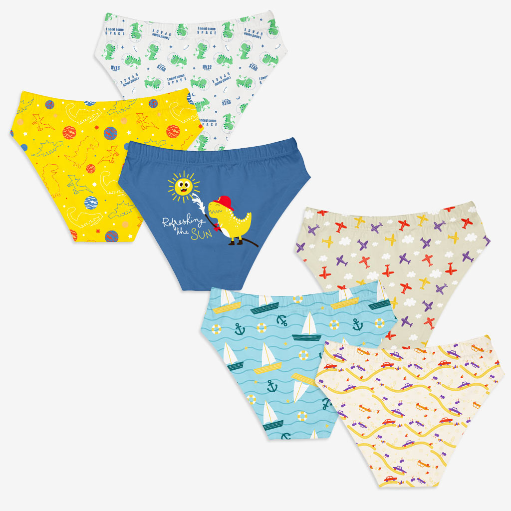 Pack of 6 - Young Boy Briefs - Finding Dino - Kid's Day Out