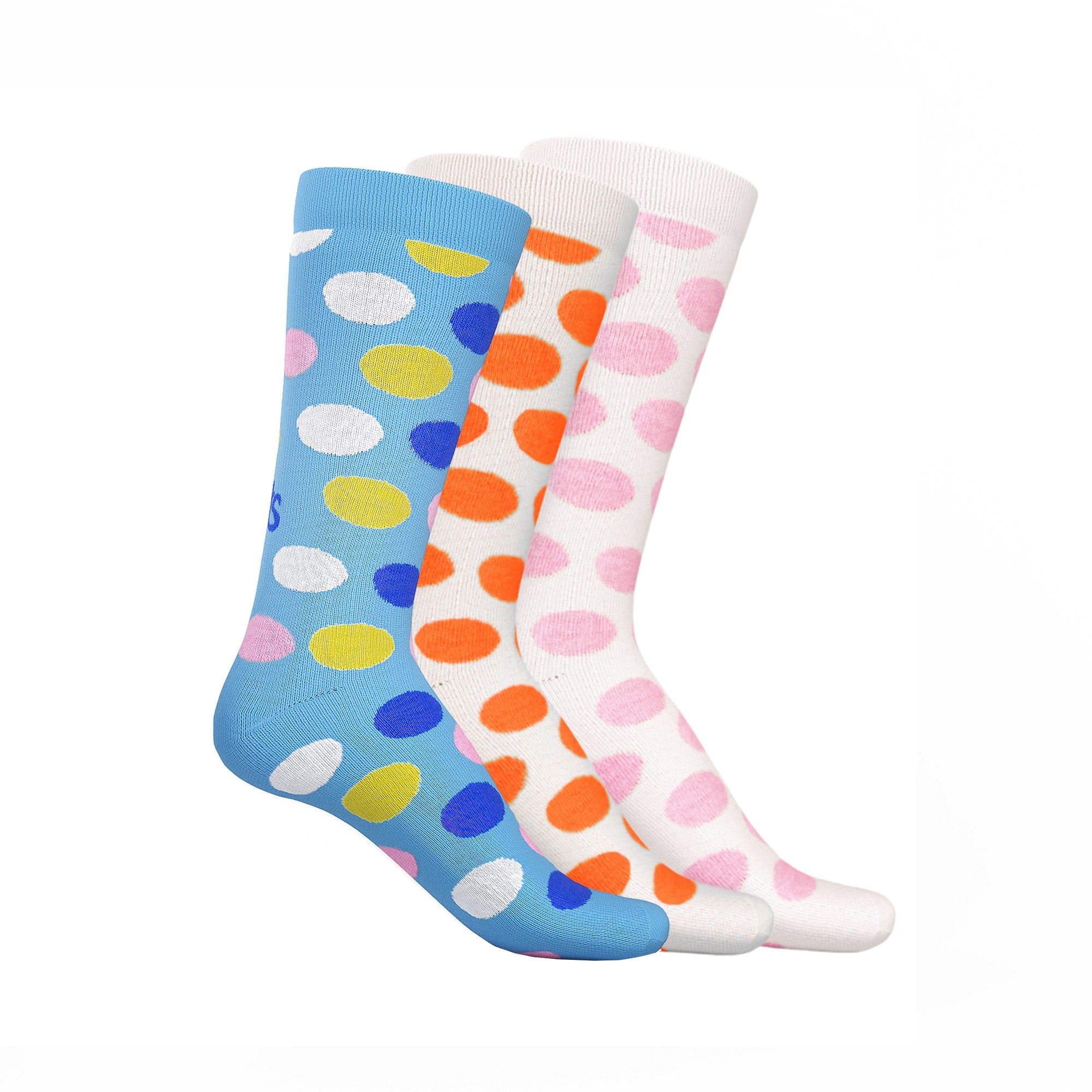 Crew – Dotty Dancing – Sky Blue, Orange, Pink – Set of 3