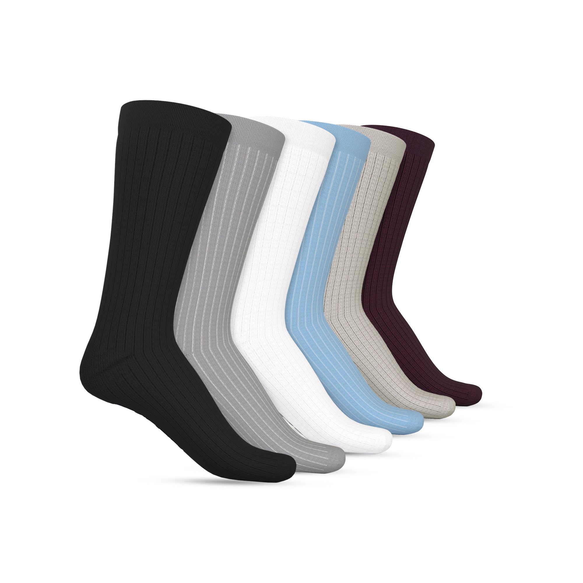 Crew – Ever Ready – Black, Grey, White, Sky Blue, Slate, Coffee – Set of 6