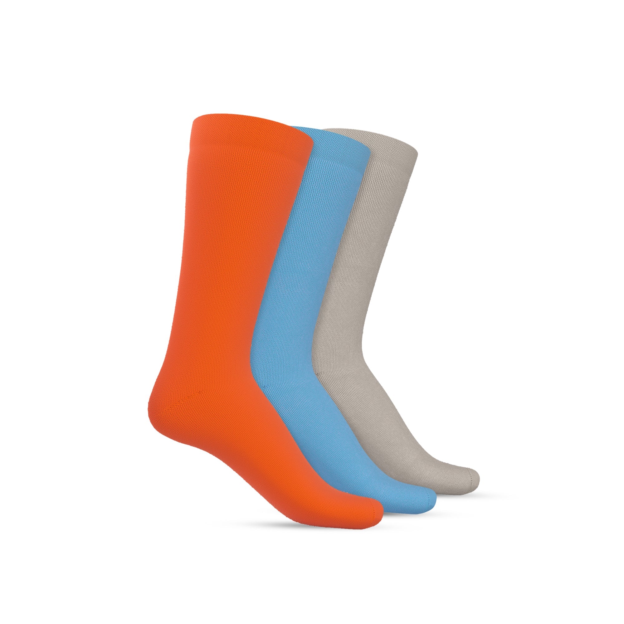 Crew - Plain Full Terry Orange, Sky Blue, Grey - Pack of 3