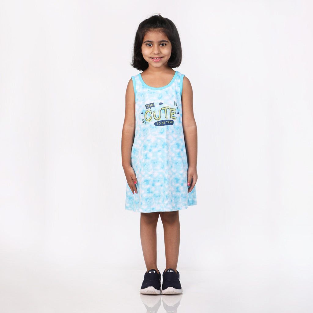 A-line Dress - Tie-Dye Blues