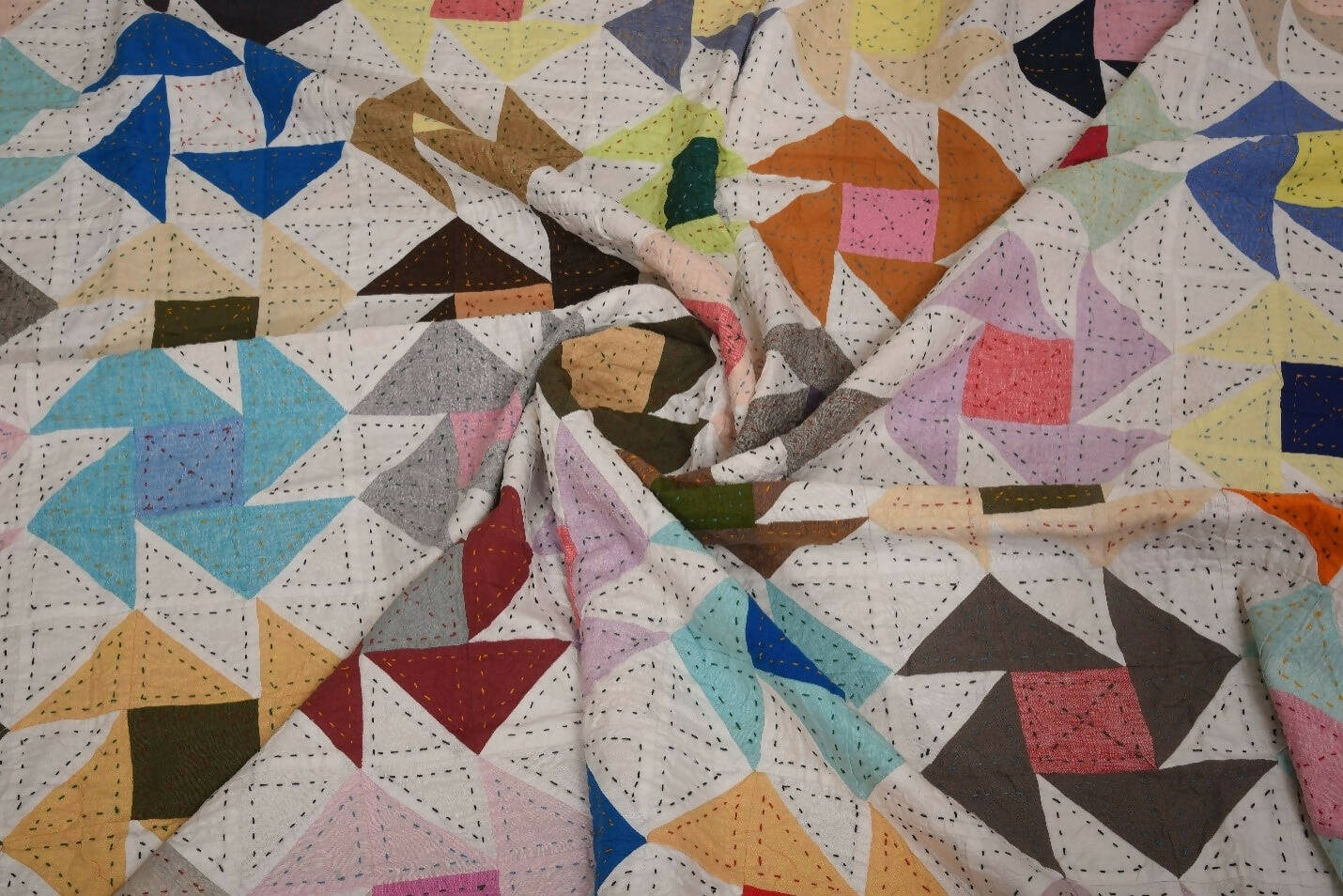 Item : Linen Kantha Quilt 60x90 inch/Queen size quilt /Patchwork quilt/Linen ethnic quilt/Linen throw, Gudri, Rally ,Bedspread ,Blanket ,Coverlet