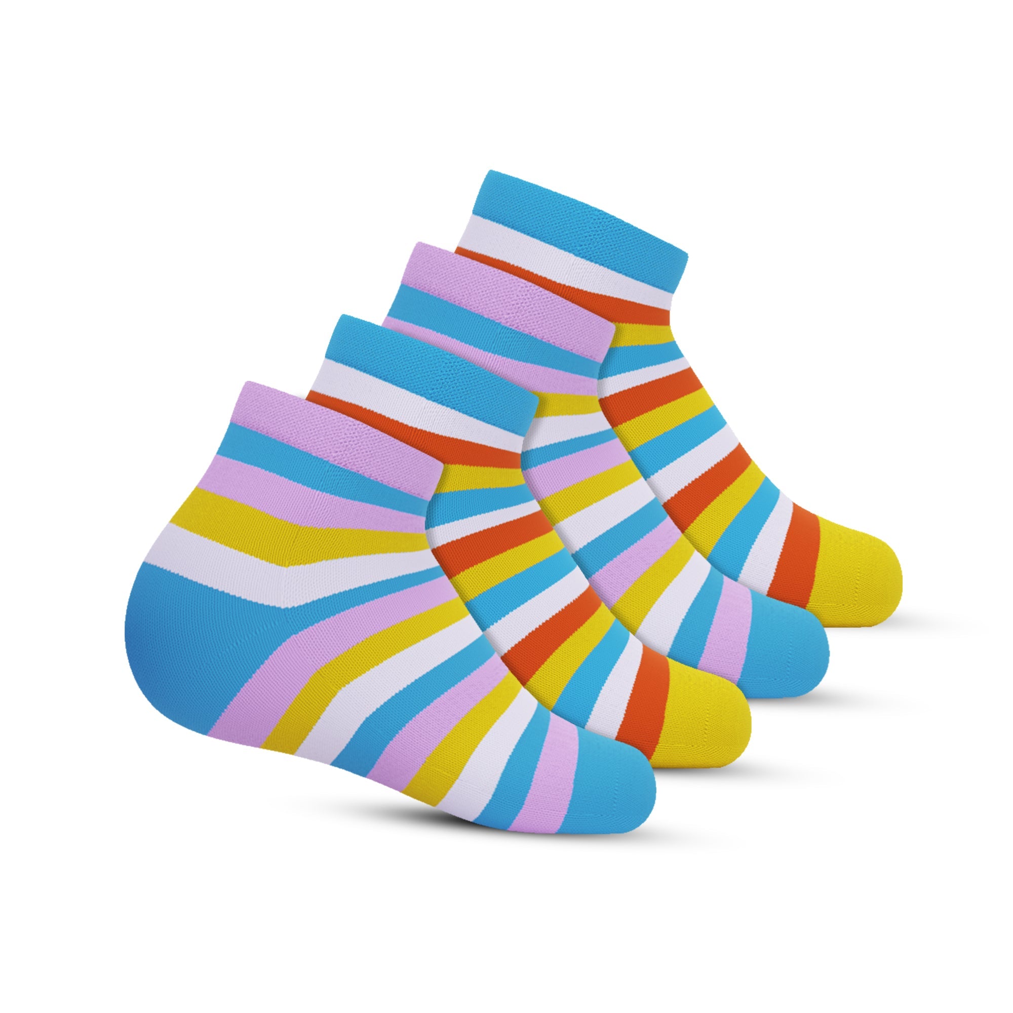 Ankle - hide seek - Pink & Sky blue - Pack of 4