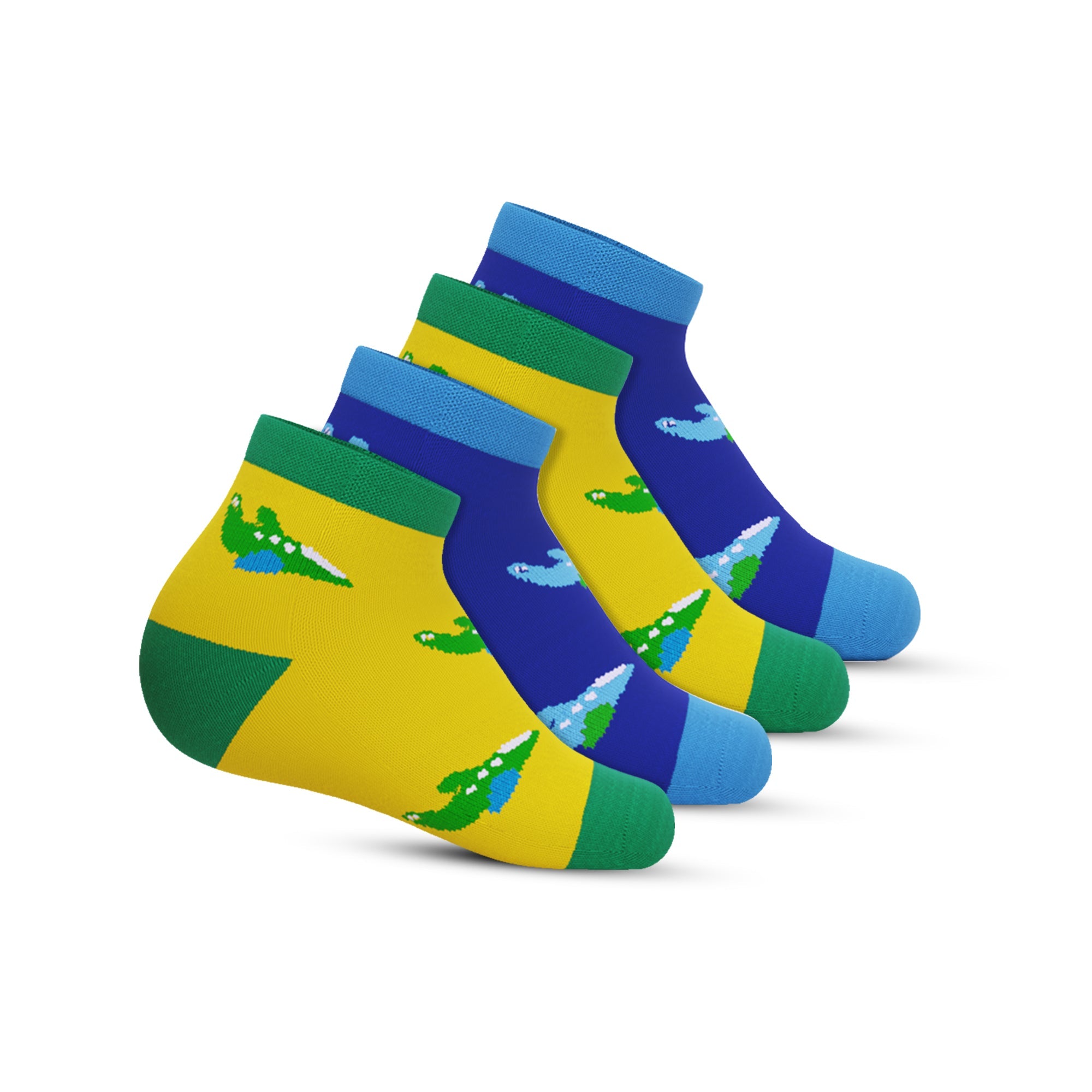 Ankle – take off – Yellow & Royal blue – Pack of 4