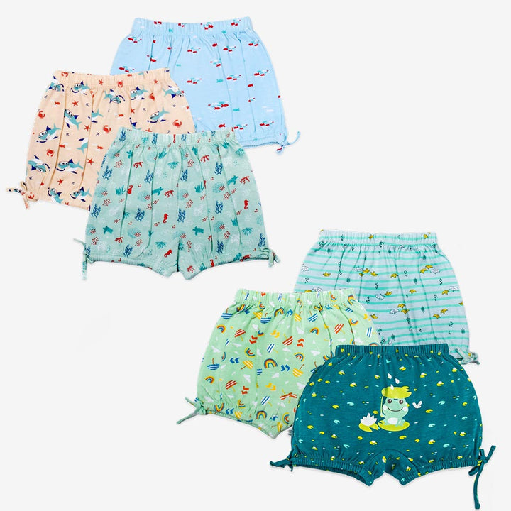 Unisex Toddler Bloomer -6 Pack (Sea-saw - Rainy Poppins)