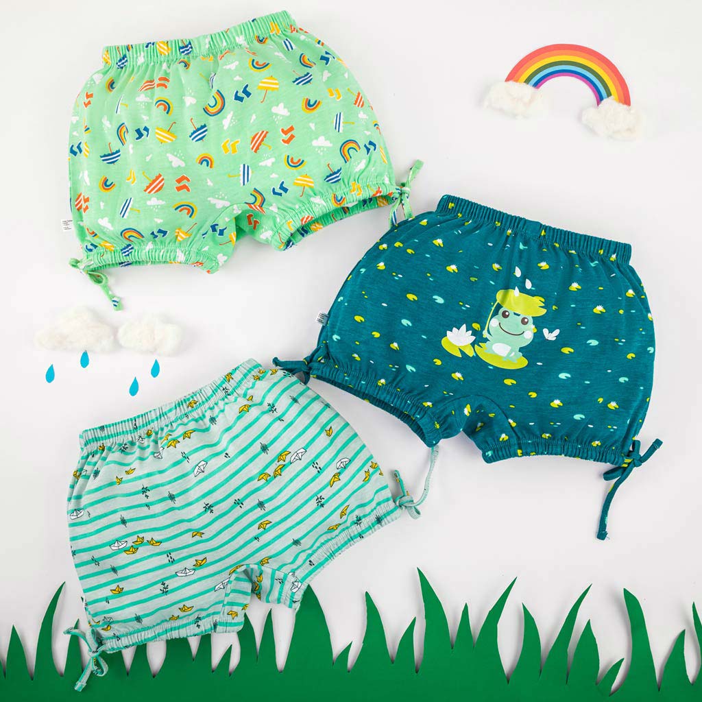 Unisex Toddler Bloomer -6 Pack (Sea-saw - Rainy Poppins)