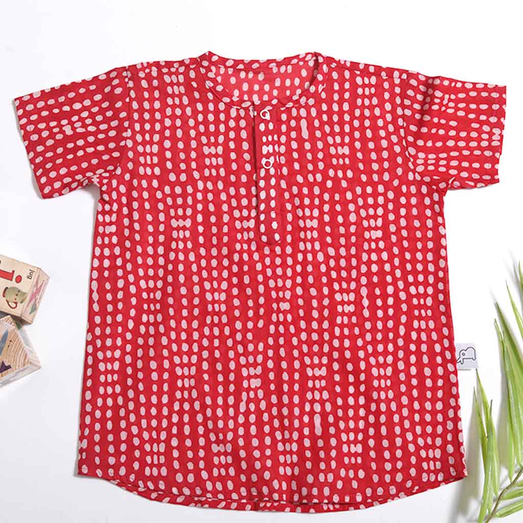 Short Sleeve Kurta - Maroon Days