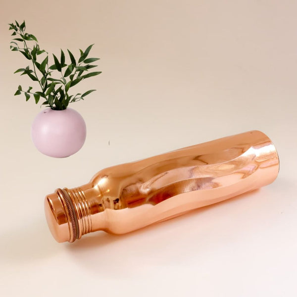 1L Copper Bottle (with Cleaning Brush) - Wavy