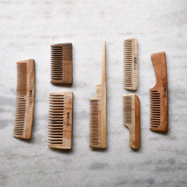 Organic Neem Wood Combs - Pack of 7