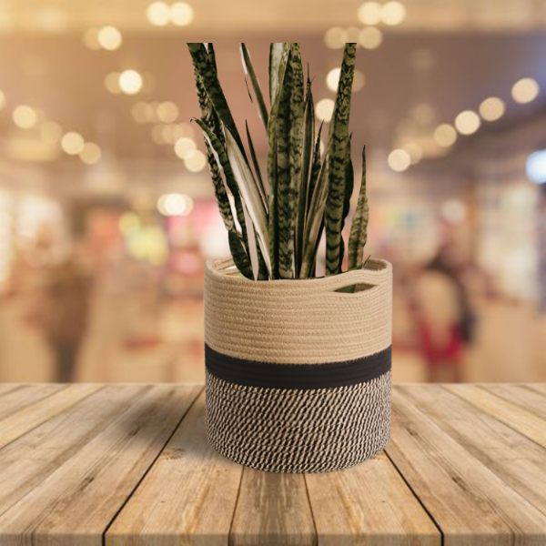 Black Jute Rope Baskets / Planters