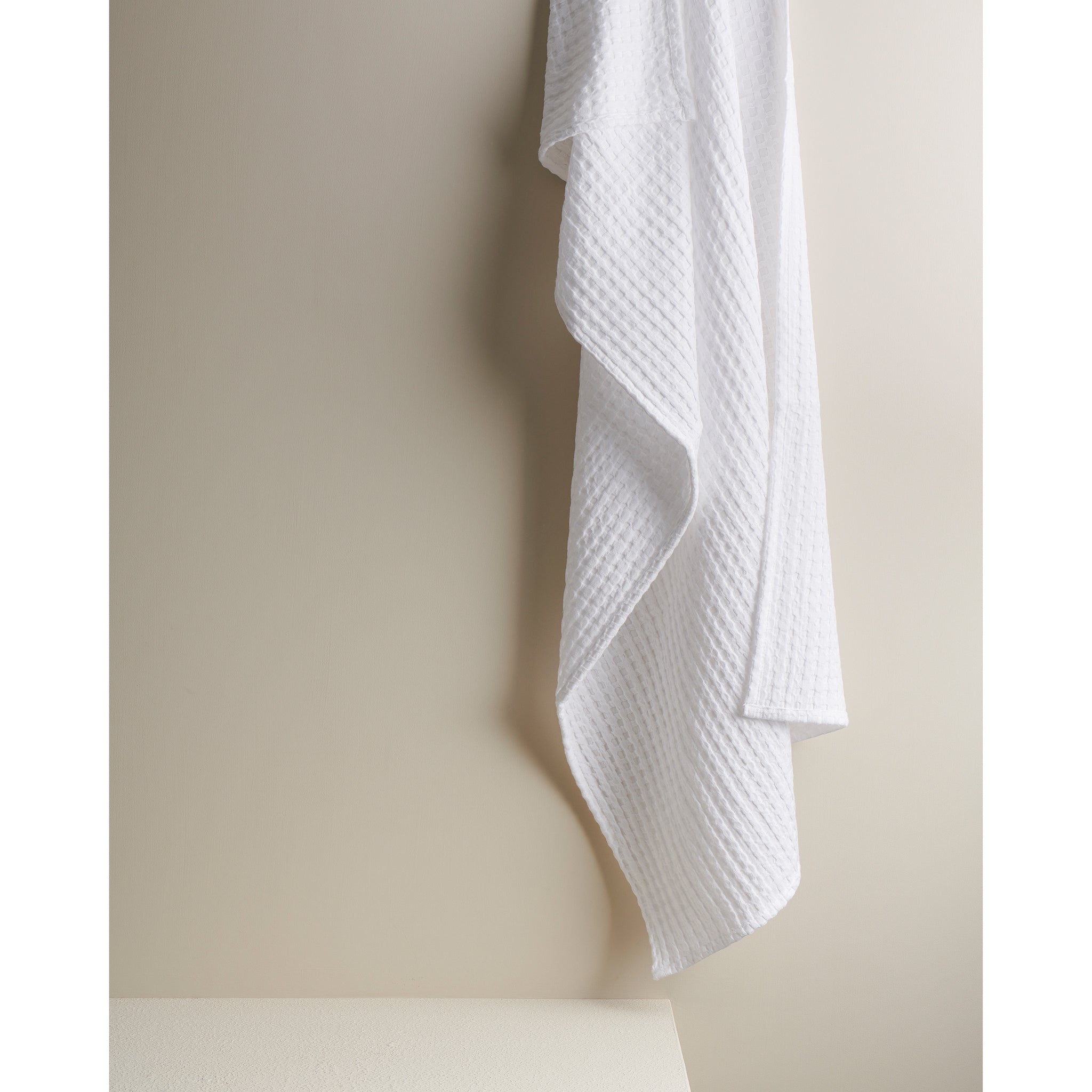White Textured waffle Bath Towel