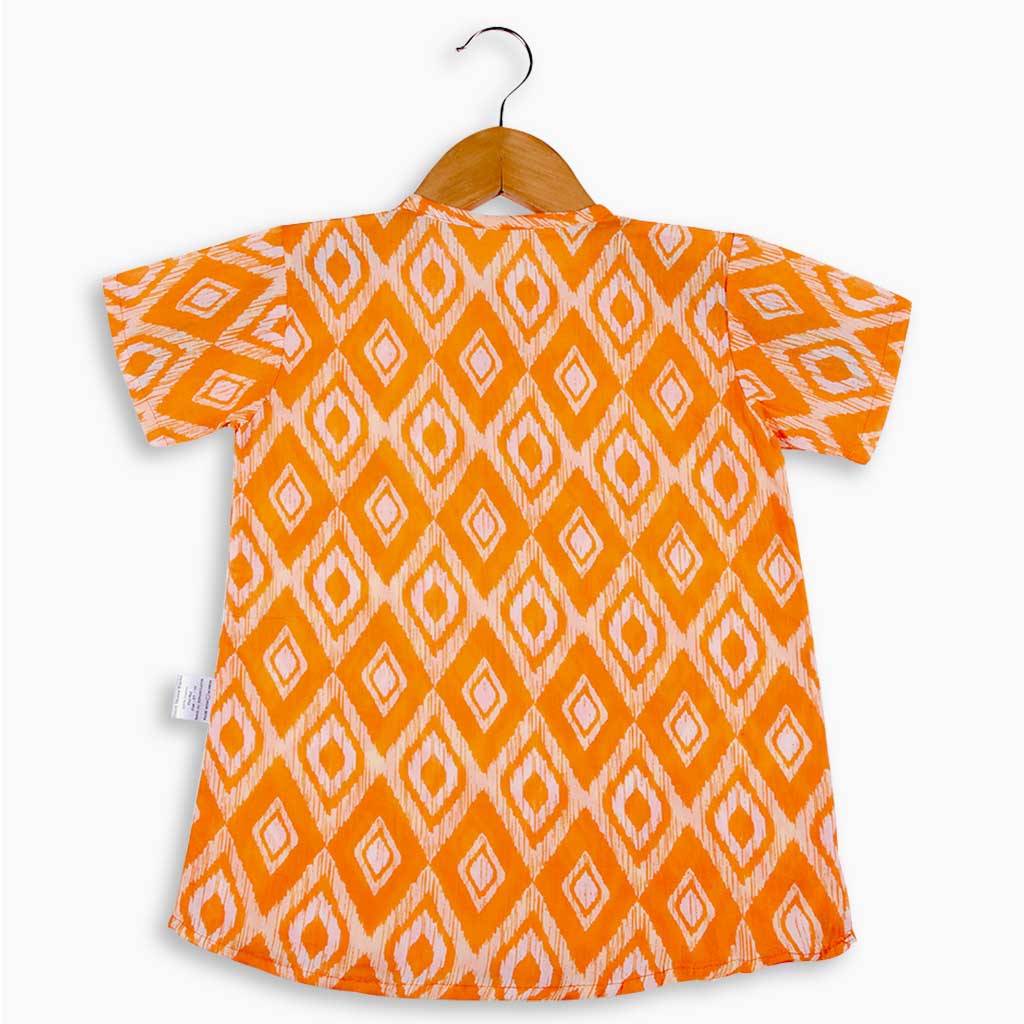 Short Sleeve Kurta - Orange Canvas