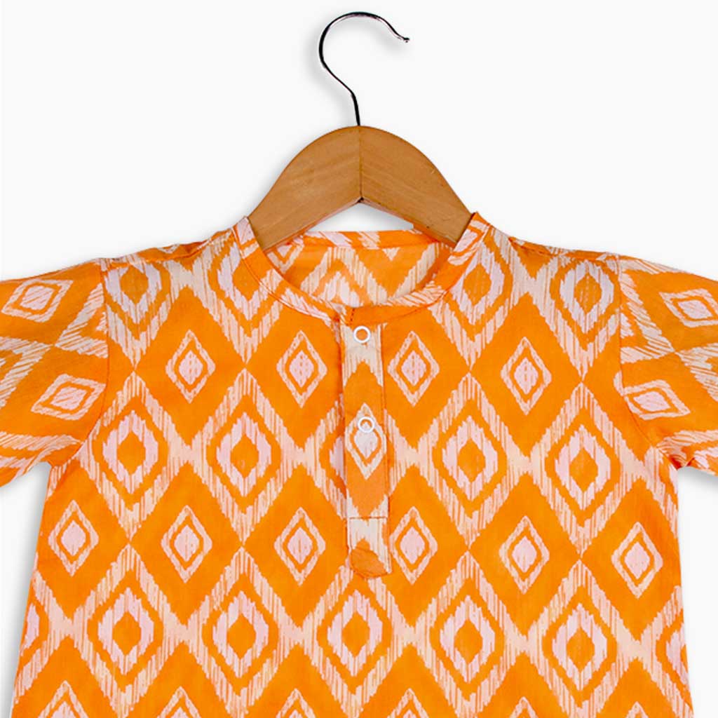 Short Sleeve Kurta - Orange Canvas
