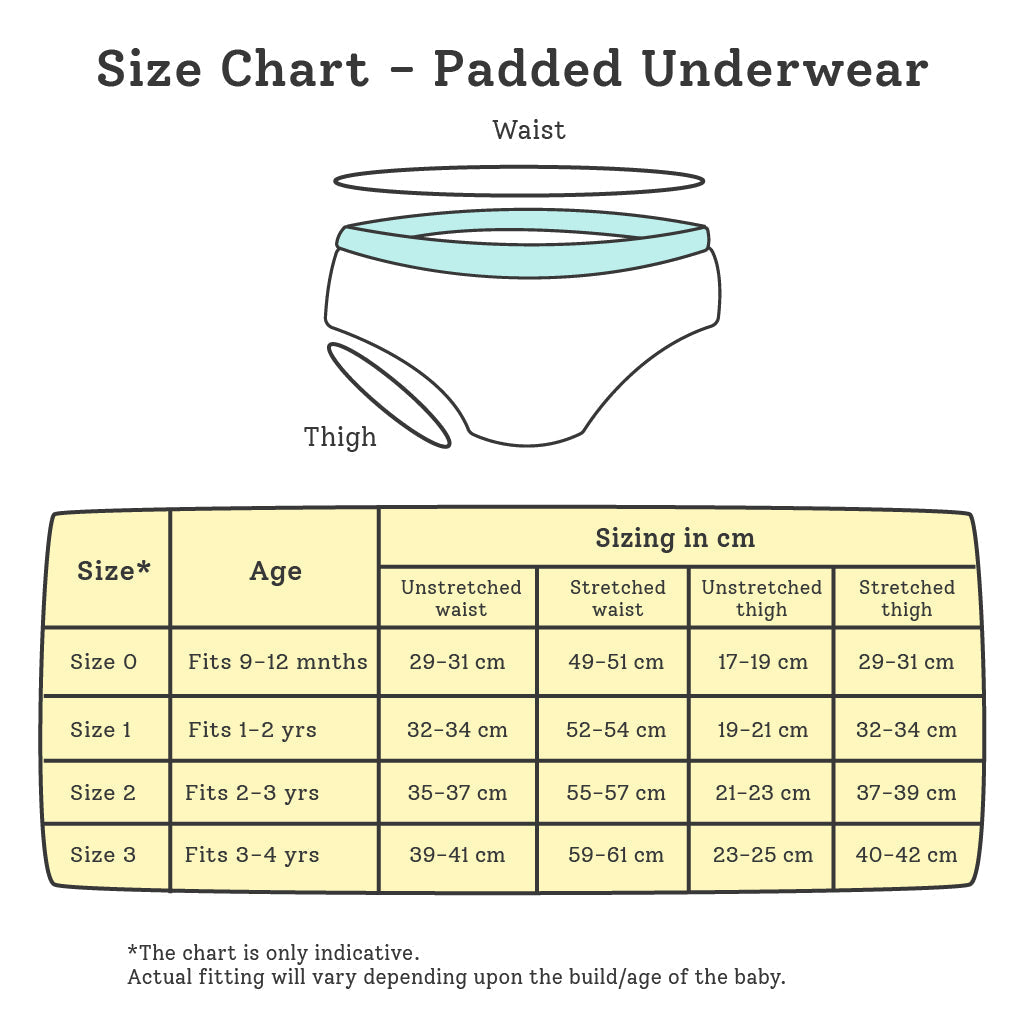 Pack of 3 Padded Underwear + Pack of 3 Unisex Toddler Briefs