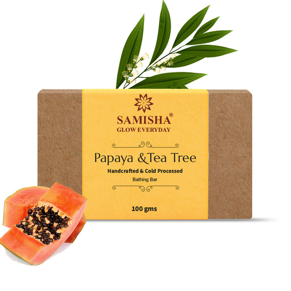 Organic Papaya & Tea Tree Skin Lightening Bath Bar - 100gm