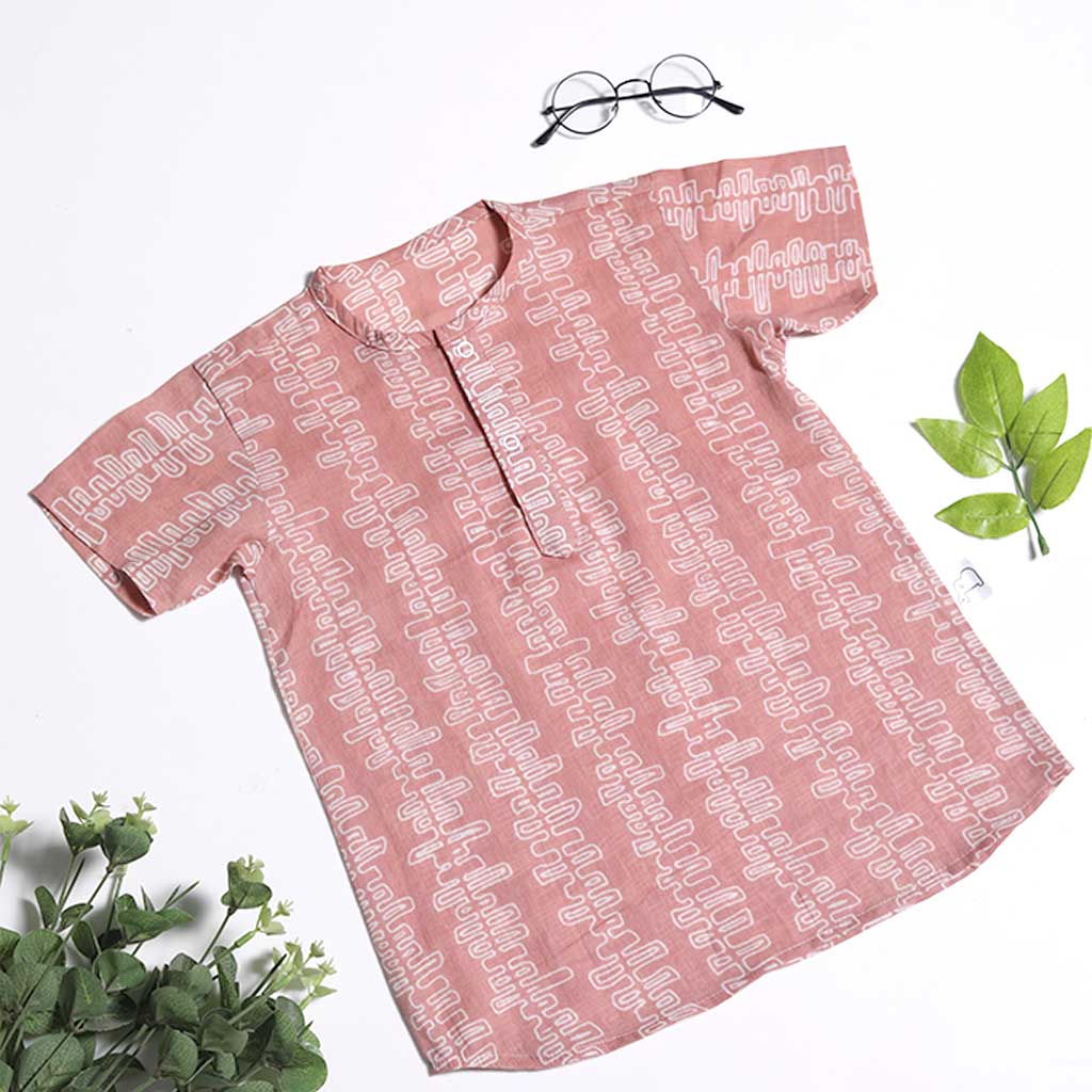 Short Sleeve Kurta - 3 pack - Orange Canvas - Saplings - Pastel Pink