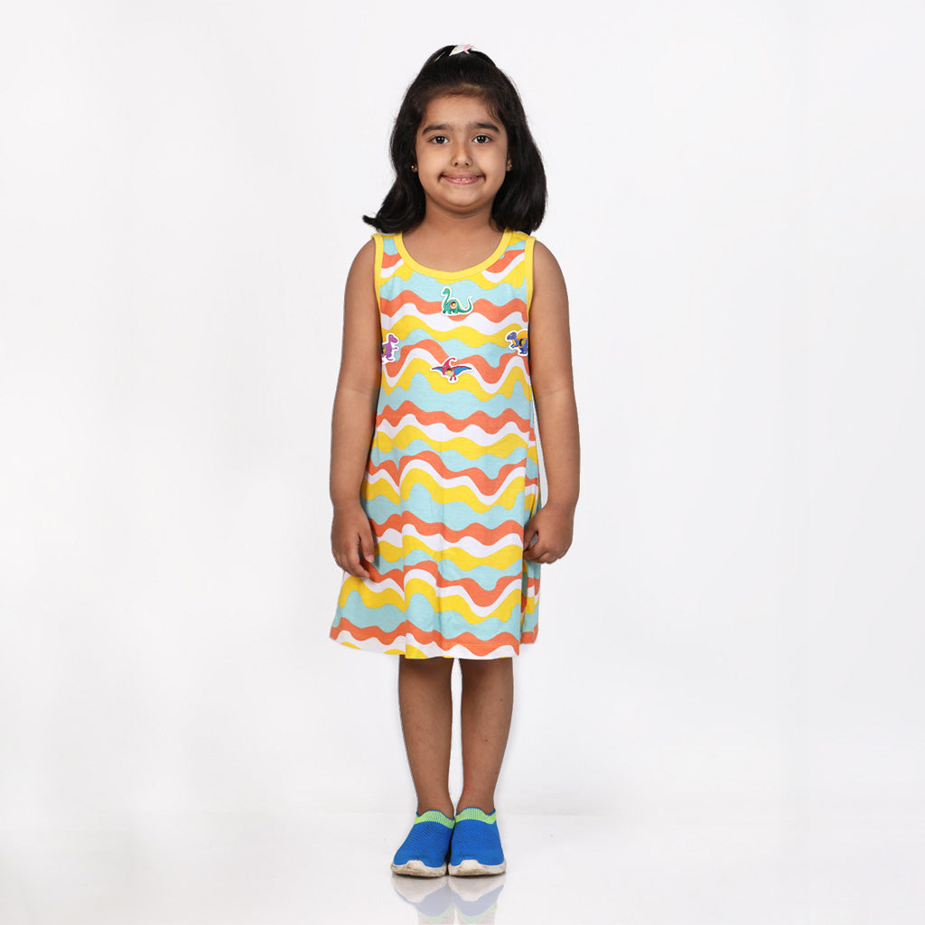 A-line Dress - Waves & Badges