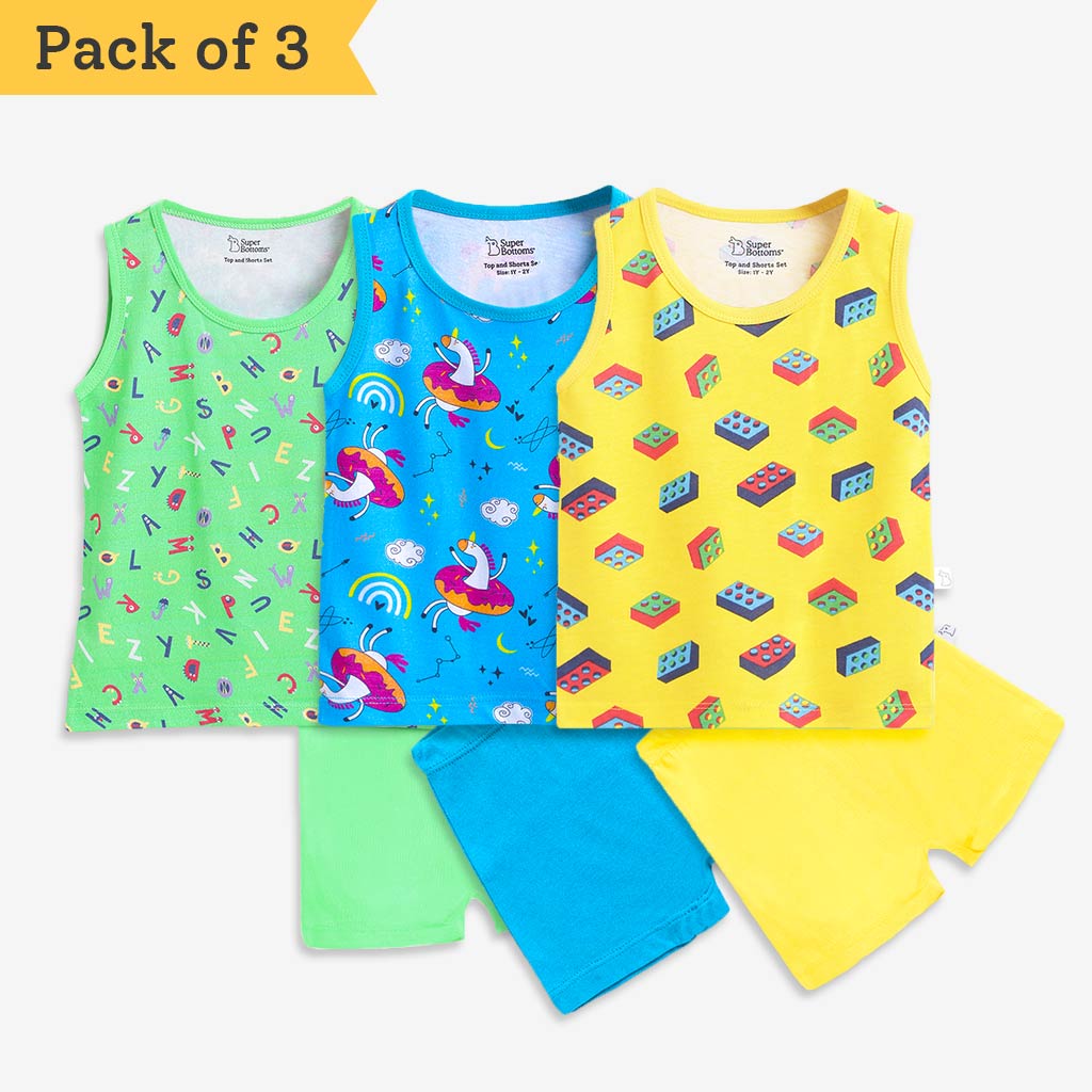 Top & Shorts Set - 3 pack - Lego Pop - Little Letters - Dancing Dreams