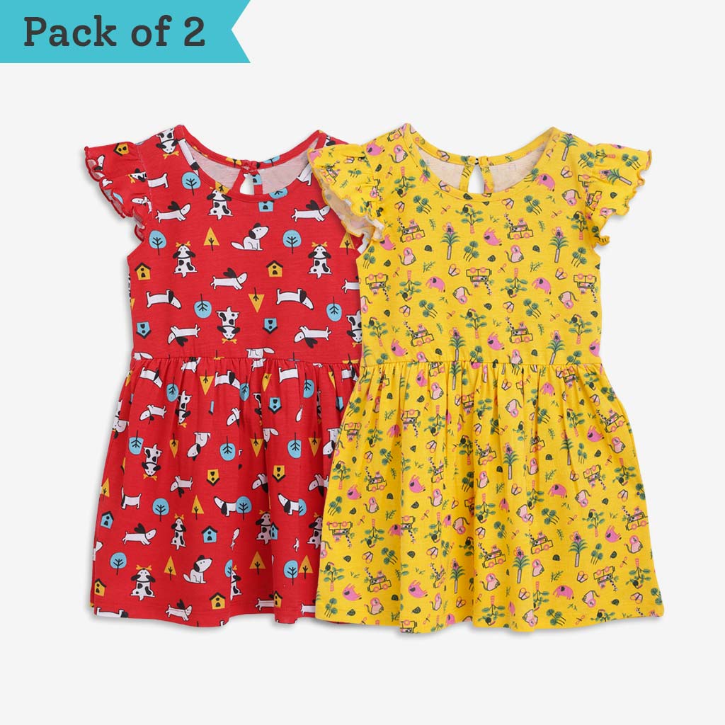 Short-Sleeve Dress - 2 pack - Furry Love - Day At Zoo