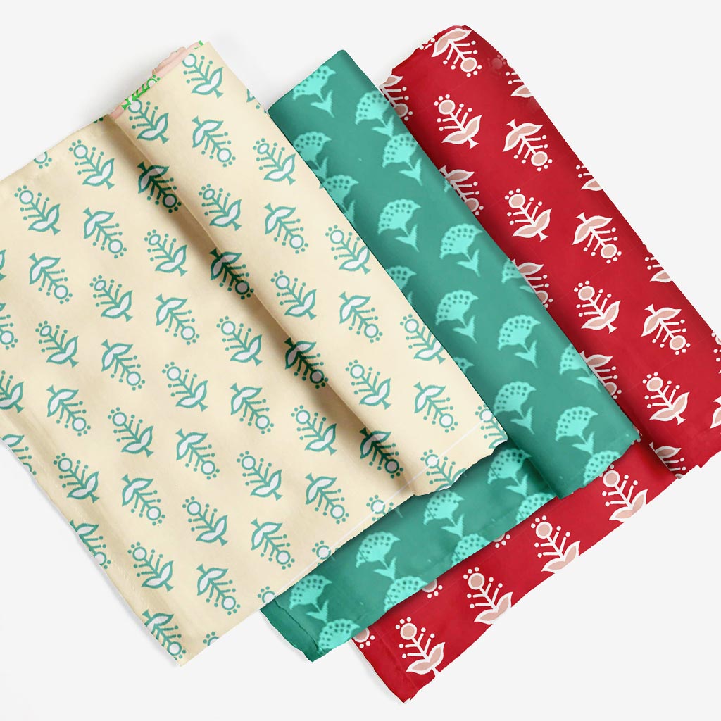 Regal Ajrakh Swaddle Set- Pack of 3