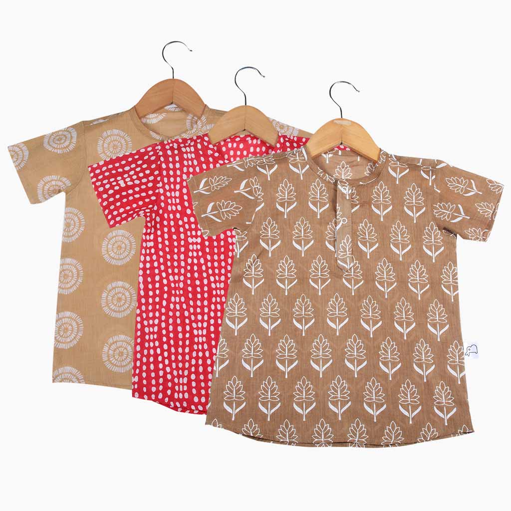 Short Sleeve Kurta - Pack of 3