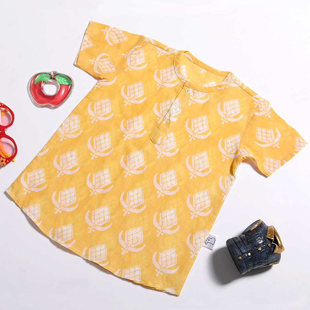 Short Sleeve Kurta - Sunset Field