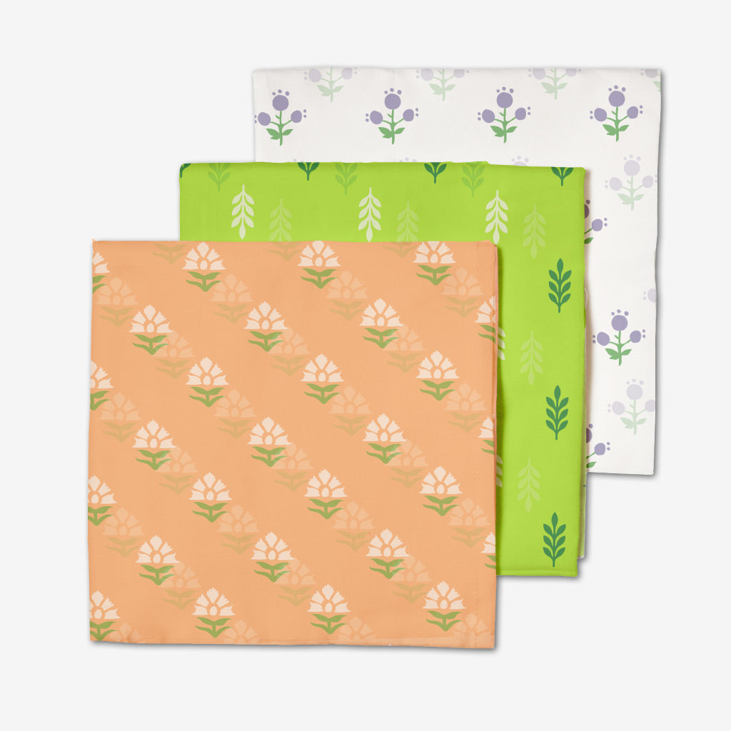 Minty Peach Swaddle Set- Pack of 3