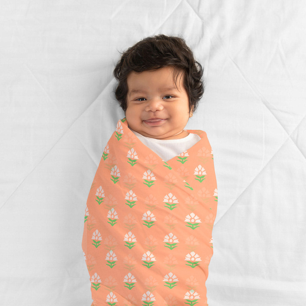 Minty Peach Swaddle Set- Pack of 3