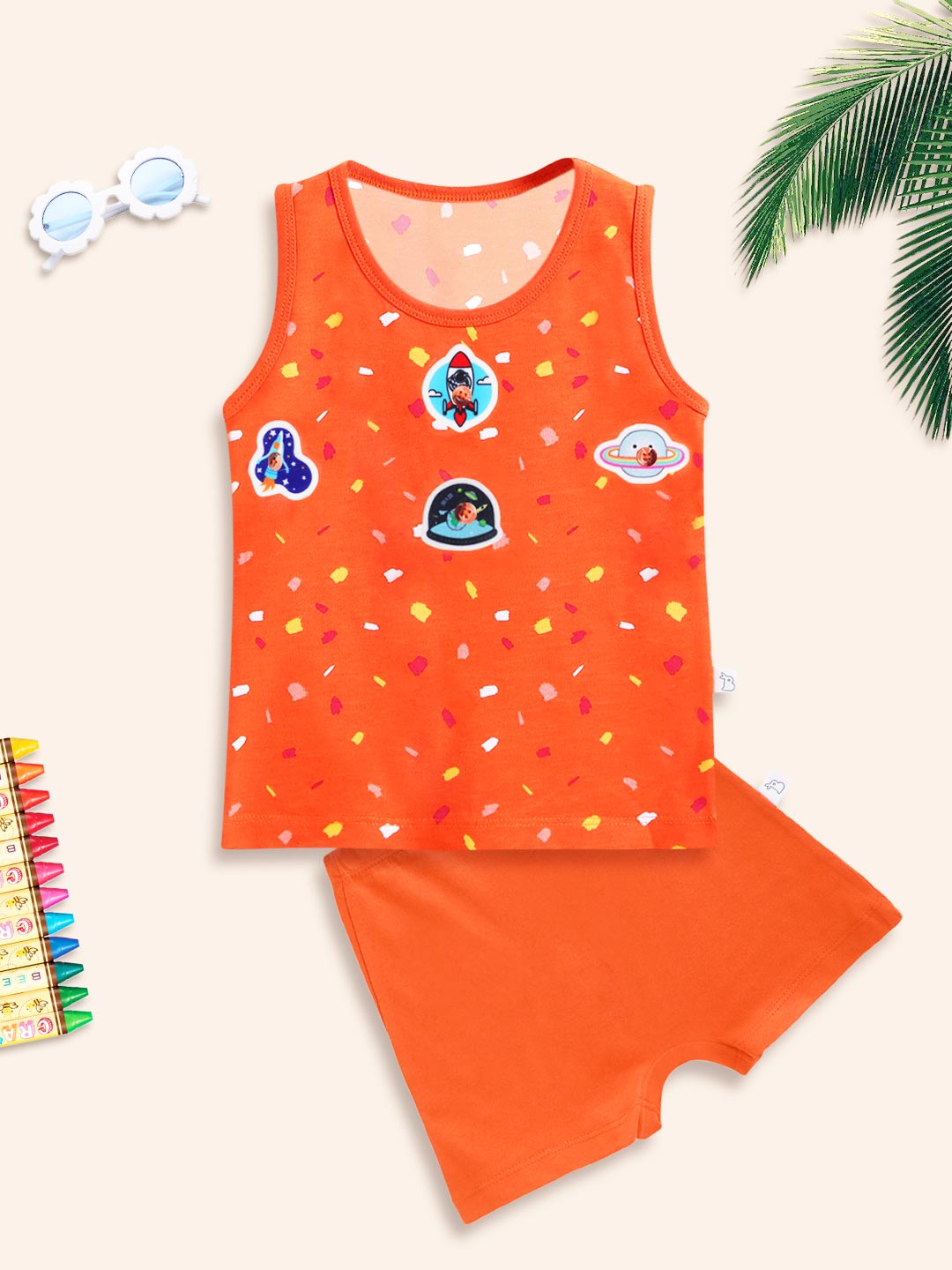 Top & Shorts Set - 3 pack - Colour Patch - Mango Summers - Tie-Dye Blues