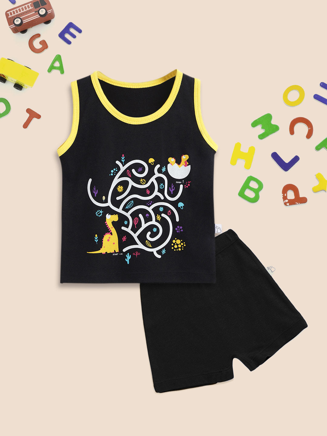 Top & Shorts Set - 2 pack - Dino-A-Maze- Tie-Dye Blues