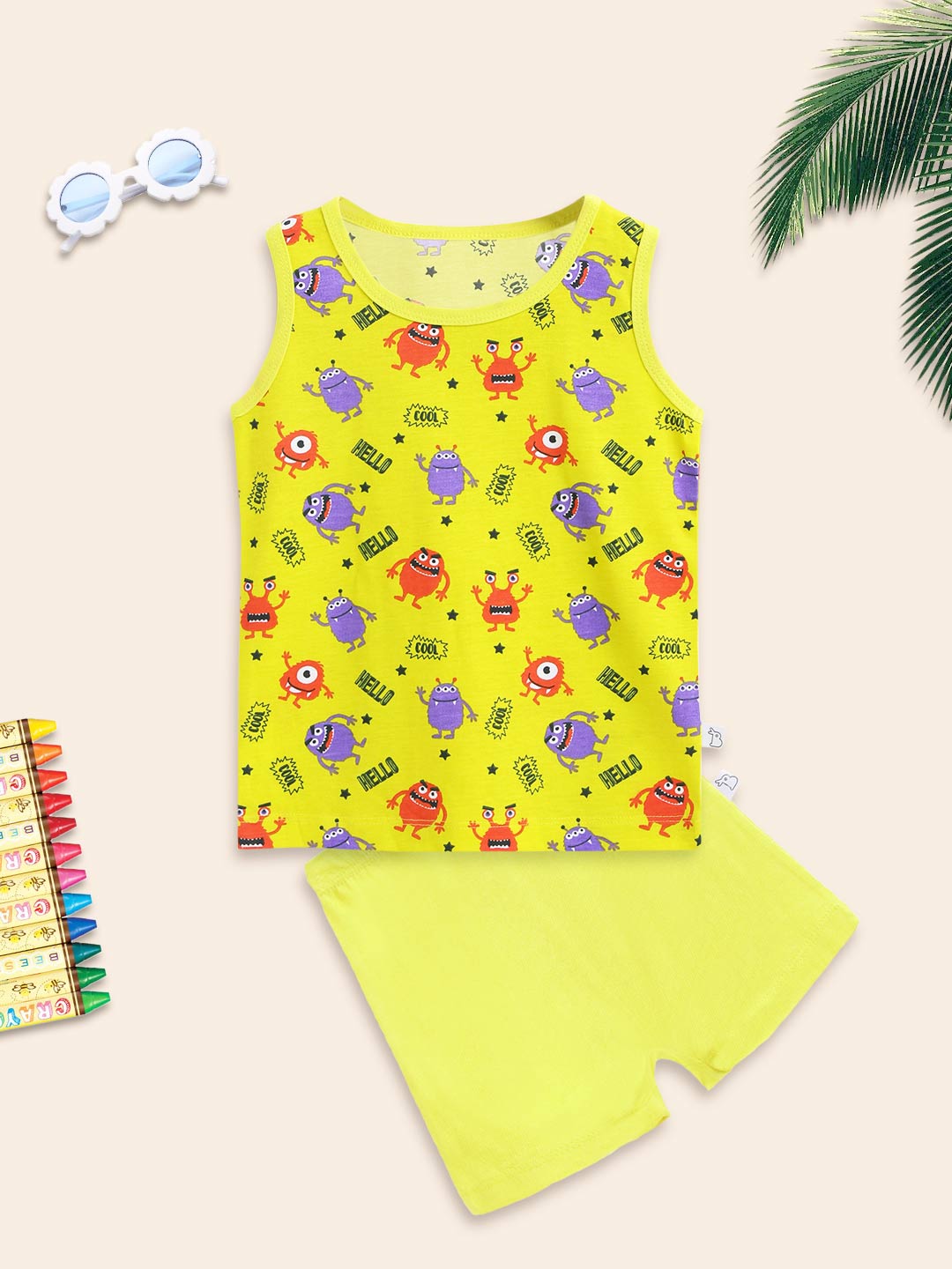 Top & Shorts Set - Mini Monster