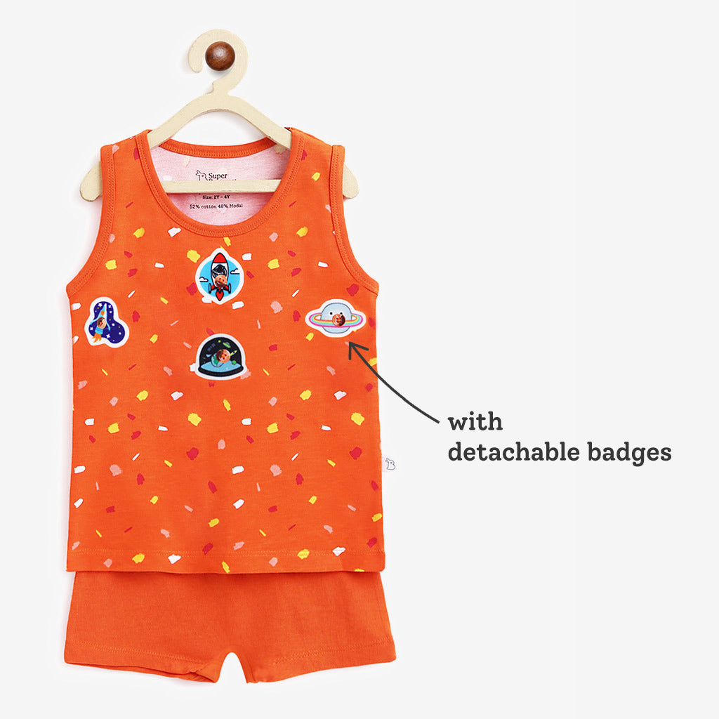 Top & Shorts Set - 3 pack - Colour Patch - Mango Summers - Tie-Dye Blues