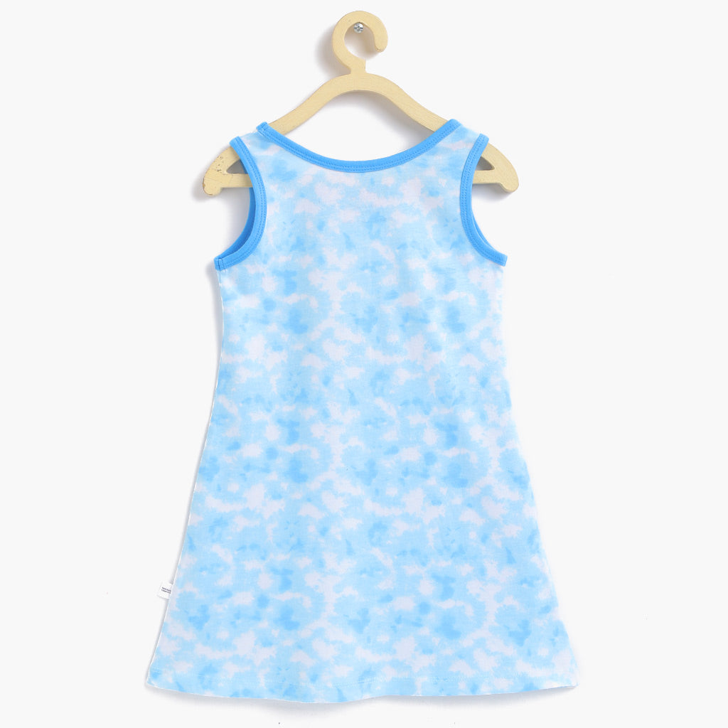 A-line Dress - Tie-Dye Blues