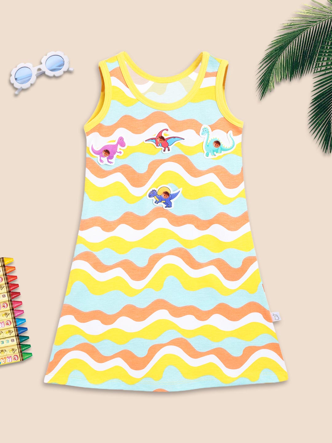 A-line Dress - 2 pack - Colour Patch - Waves & Badges