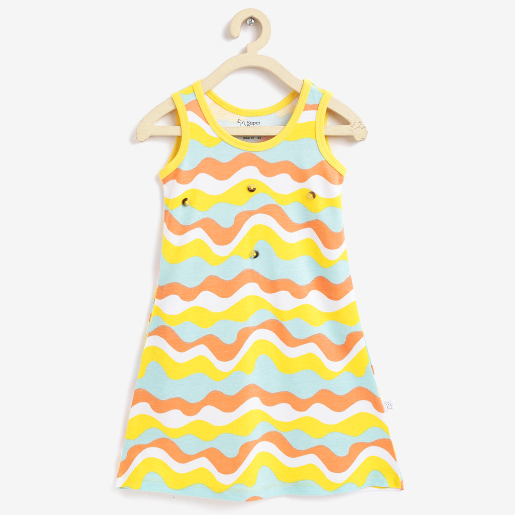 A-line Dress - Waves & Badges