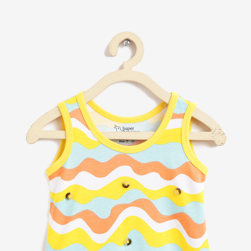 A-line Dress - Waves & Badges