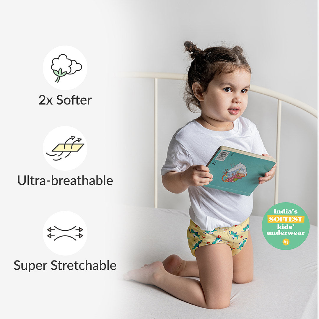 Choose Print and Size for Young Girl Briefs - Pack of 3