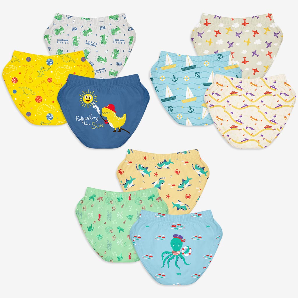 Unisex Toddler Briefs -9 Pack (Finding Dino - Kid's Day Out - Sea-saw)