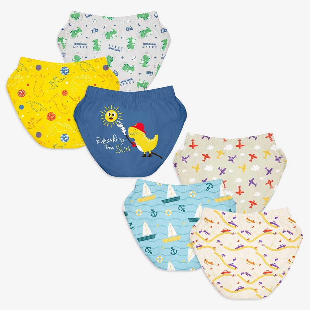 Choose Print and Size for Unisex Toddler Briefs - Pack of 6