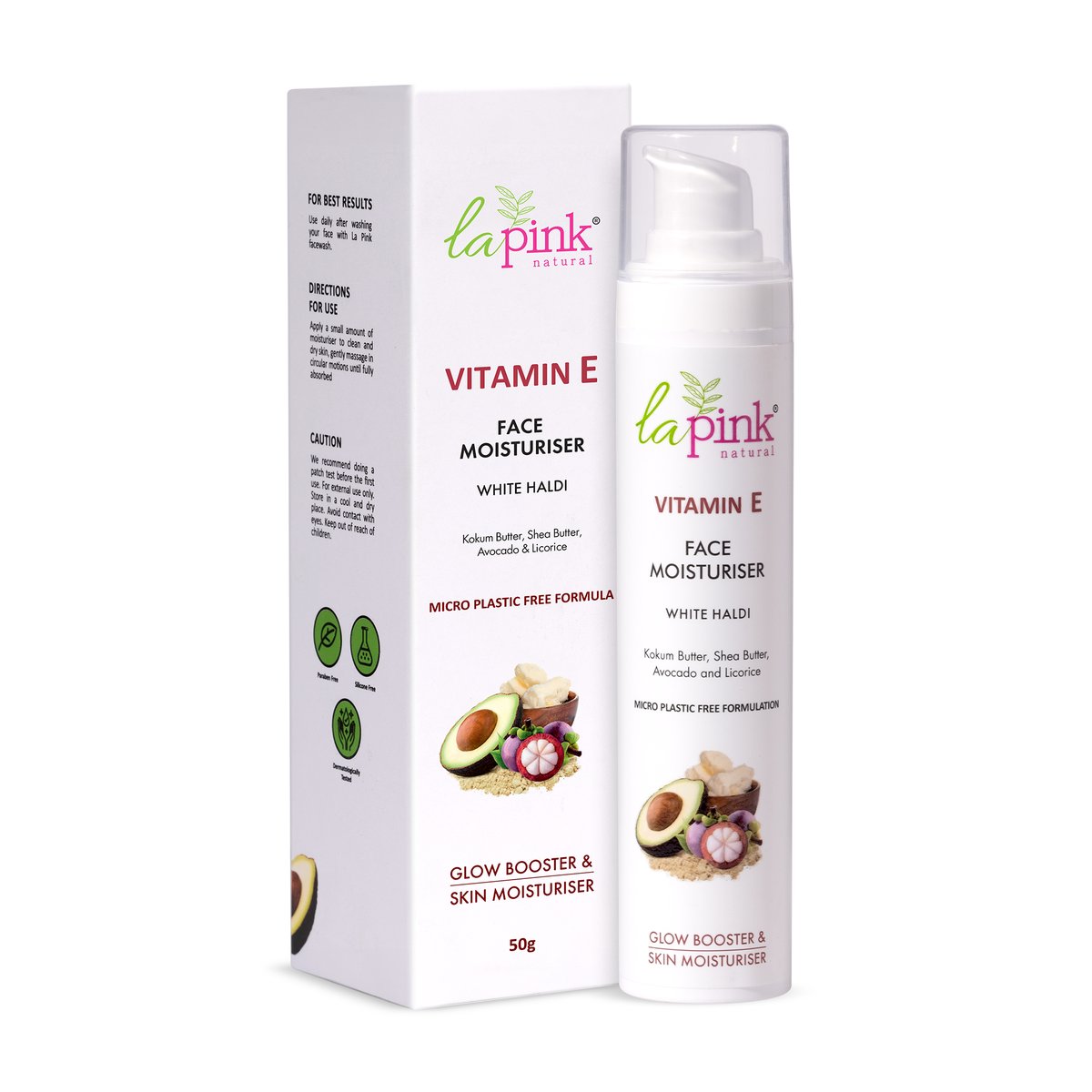 La Pink Vitamin E Face Moisturiser with White Haldi for Glow & Moisturization 50 gm